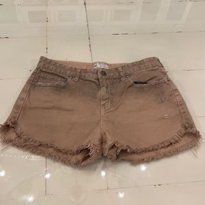 Free People distressed denim shorts